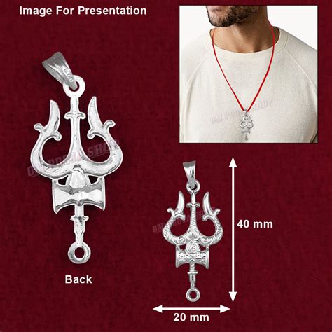 Lord Shiva Trishul Damaru Rudraksha Pendant in 925 Silver