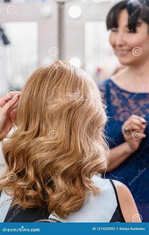 Blonde in beauty salon stock photo. Image of female - 127432092