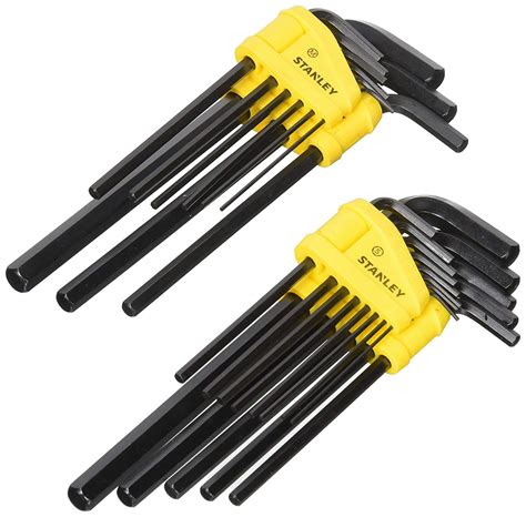 Stanley 85-753 22 Piece Long Arm SAE & Metric Hex Key Set : Amazon.in ...