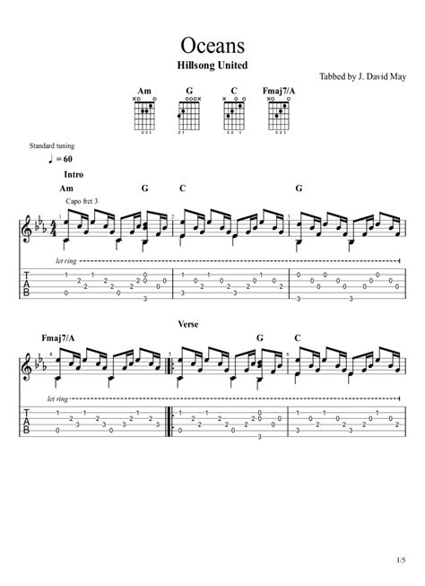 Oceans Where Feet May Fail - Hillsong United Cover Tab - Katherine Geara