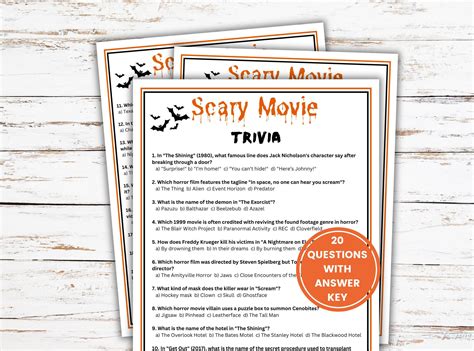 Halloween Movie Trivia Game Printable Halloween Trivia Night Halloween Movie Quiz With Answers ...