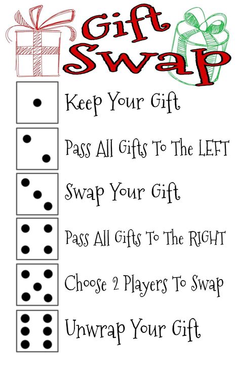 Gift swap dice game | Swap gifts, Christmas party games, Xmas decorations