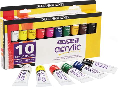 Amazon.com: Daler-Rowney Graduate Acrylic Paint Set, 10-Tube Assorted ...