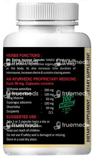 Natural Sex Timing Increase Capsule 60 - Uses, Side Effects, Dosage ...