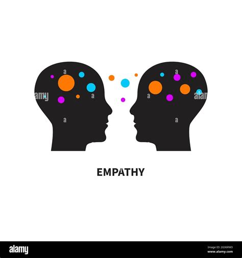 Logo of empathy, emotional intelligence. Two profiles and relationship ...