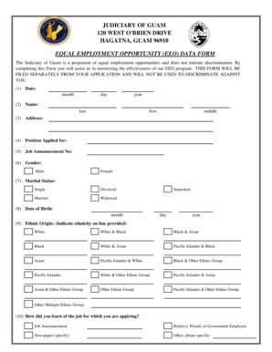 GU Equal Employment Opportunity (EEO) Data Form 2015-2026 - Fill and ...
