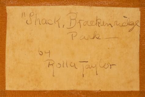 Rolla Sims Taylor | Shack, Brackenridge Park, 1907 (1907) | MutualArt