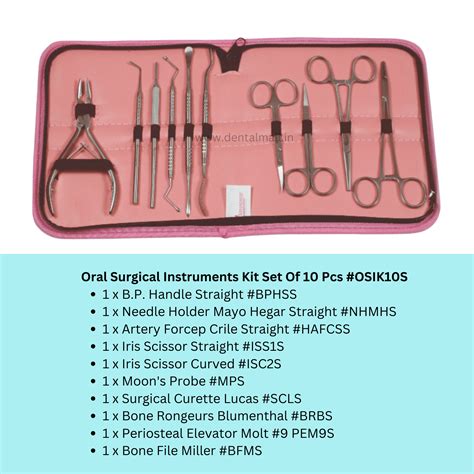 Oral Surgical Instruments Kit Set Of 10 Pcs Standard #OSIK10S – DentalMall