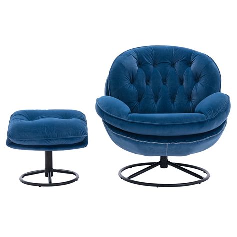 Buy Velvet Swivel Accent Chair with Ottoman Set, Modern Lounge Chair ...