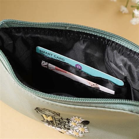 Dancing Ballerina Embroidered Coin Pouch Green Online - Premium ...