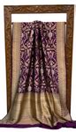Pure Katan Silk Banarasi Handloom Saree - All over Sona Roopa Jaal wor ...
