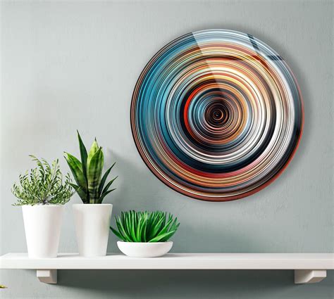 Tempered Glass Wall Art-round Wall Art Gift-circle Wall Art-tempered ...