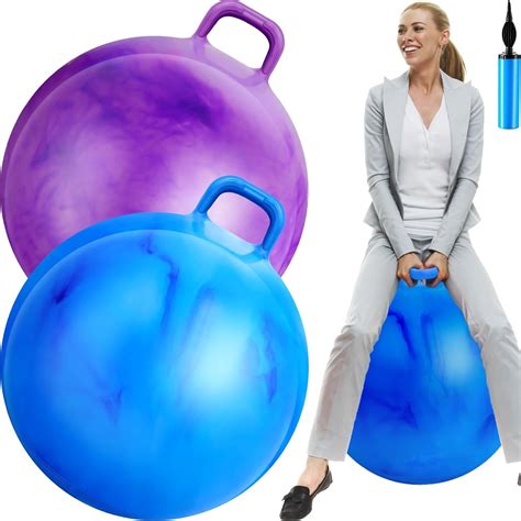 Amazon.com: Lewtemi 2 Pcs 29 Inch Big Bouncing Ball with Handle Hopper ...