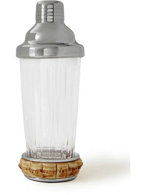 Lorenzi Milano - Glass, Bamboo and Stainless Steel Cocktail Shaker ...