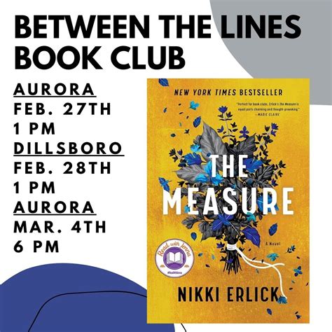 Between the Lines Book Club Reads “The Measure” – Aurora Public Library District