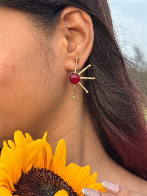 Sunbeam Earrings - Rani Pink