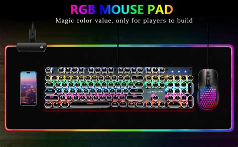 Protokart Large XXL RGB Glowing LED Light Gaming Mouse Pad with Nonslip ...