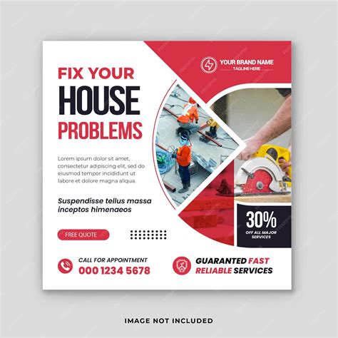 Handyman house repair flyer social media post amp web banner premium ...
