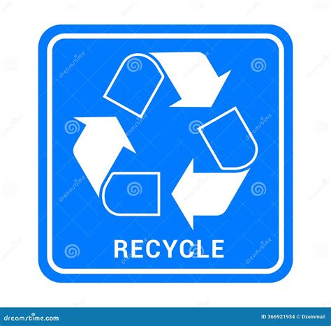 Recycle Sign Icon Clipart. Recycling Arrow Clip Art In Blue Signboard ...