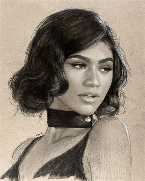zendaya face drawing