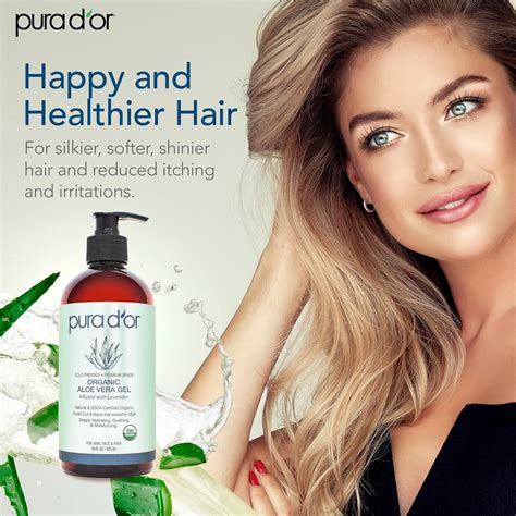 PURAD'OR PURA D'OR 16 Oz ORGANIC Aloe Vera Gel - Lavender - India | Ubuy