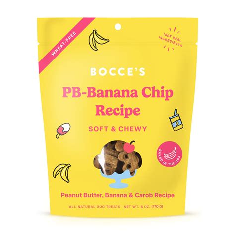 Bocce's Bakery Peanut Butter Banana Chip Soft & Chewy Treats For Dogs