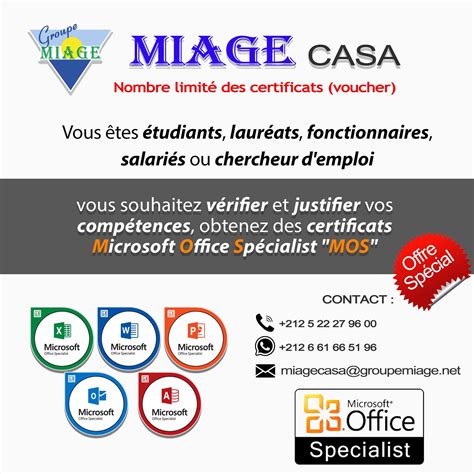 Certification Microsoft Office Specialist - MOS