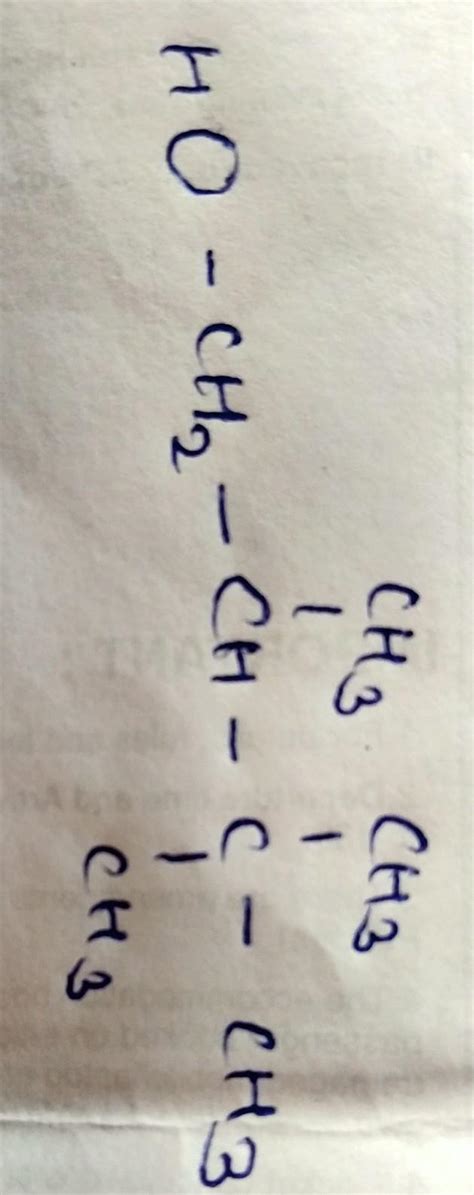 structure formula of 2,3,3-trimethylbutan-1-ol - Brainly.in