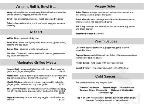Mashiso Asian Grille - Cleveland menu in Cleveland, Ohio, USA