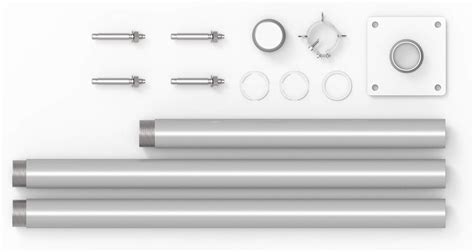 Buy Patio Outdoor Sun Shade Sail Deck String Light Pole Kit 112'' High ...