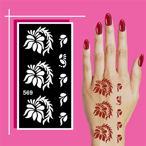 Floral Mehndi Stencil Sticker Pack for Beginners with No Art Skill Needed