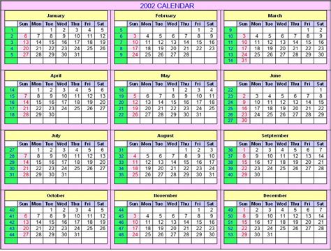 2002 Calendar