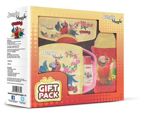 Buy Jungle Magic Gift Pack Parry Plastic Lunch Box Set, 4-Pieces, Red ...