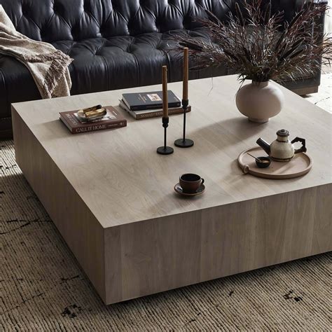 Hudson Large Square Coffee Table Ashen Walnut by Four Hands | High ...
