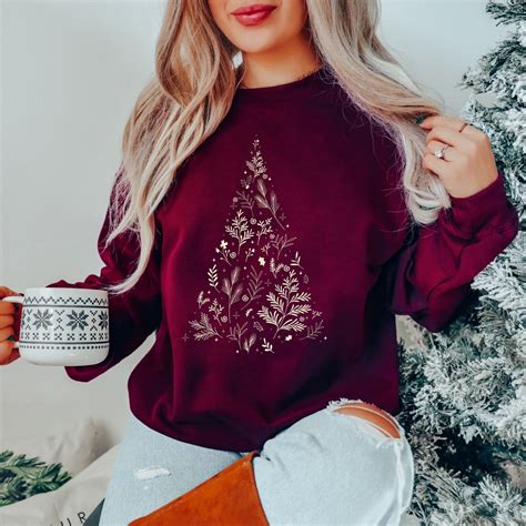 Christmas Tree Sweatshirt, Pretty Christmas Sweater, Womens Christmas ...
