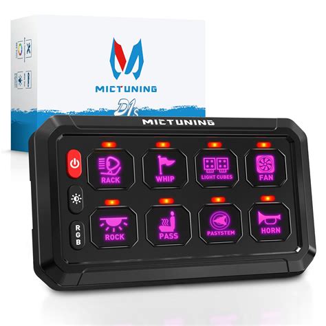 RGB 8 Gang LED Switch Panel On-Off Circuit Control For Jeep Off-Road ...