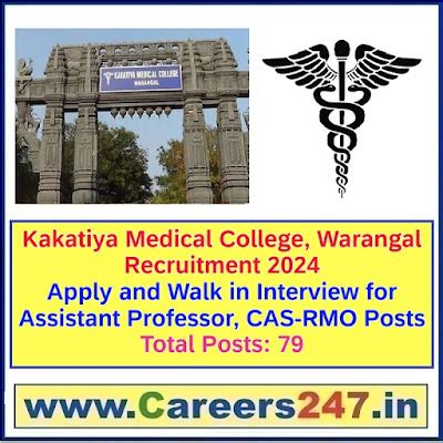 Kakatiya Medical College, Warangal Recruitment 2024 – Apply and Walk in ...