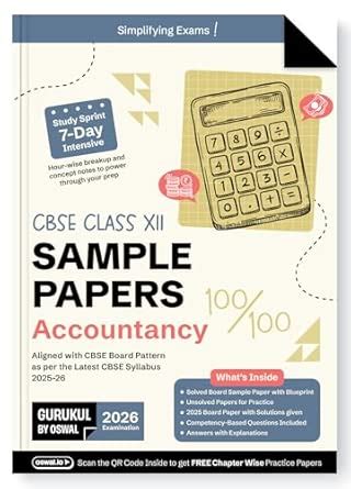 Gurukul By Oswal Accountancy Sample Papers CBSE Class 12 Board Exam ...