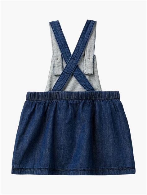 Benetton Baby Denim Pinafore Dress, Dark Blue