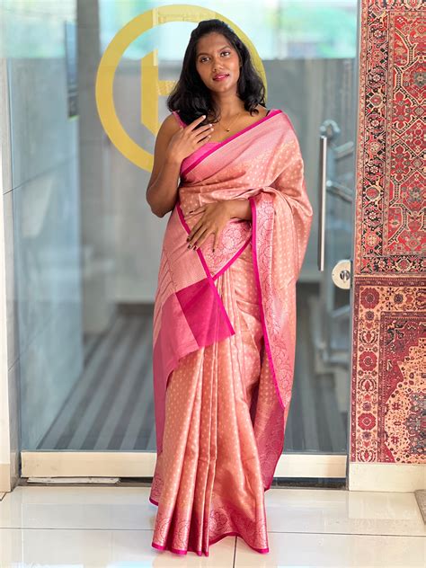 Golden Zari Weaved Semi Banarasi Silk Saree | NN376 – Aham Designer ...