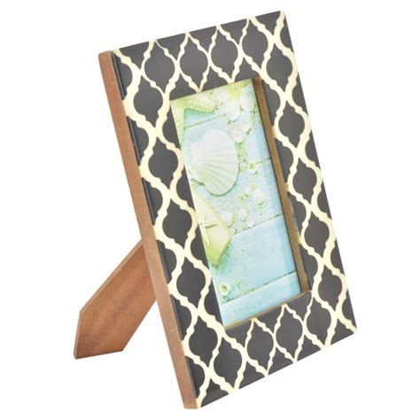 Handmade Black And White Moorish Damask Moroccan Arts Inspired Photo Frame