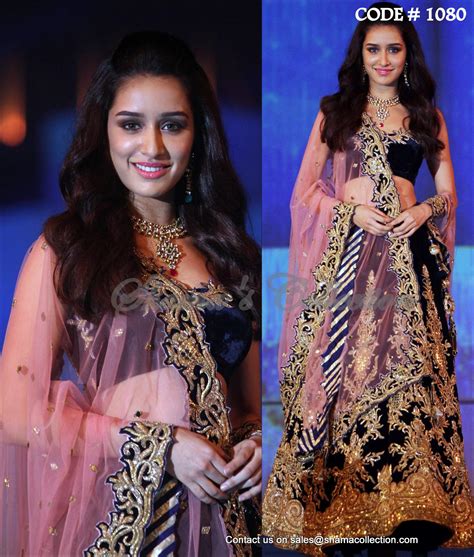 1080 Shraddha Kapoor's midnight blue bridal lehenga Outfit Sets – Shama ...