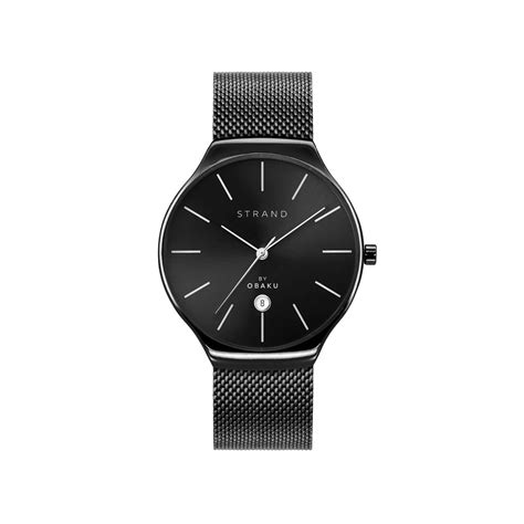 Buy Strand By Obaku Caspian Black Dial Quartz Watch For Men (S701GDBBMB ...