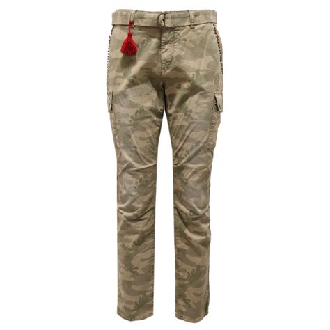 9999J pantalone donna MASON'S green camouflage jeans woman