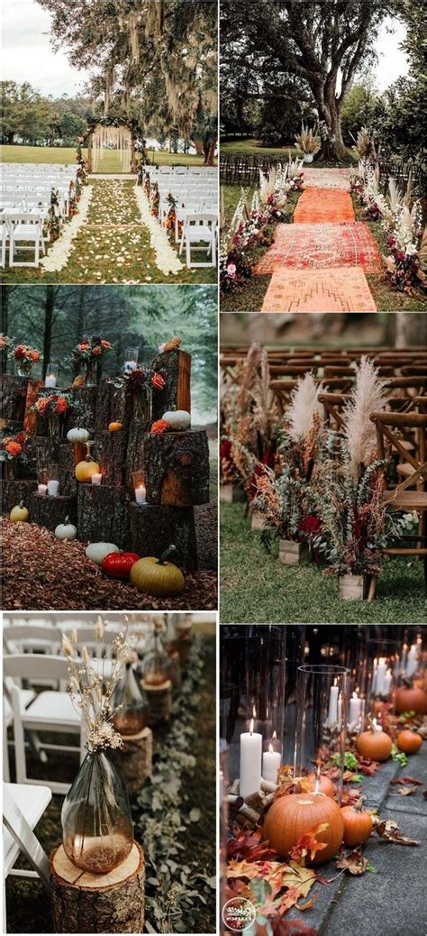 fall wedding aisle ideas