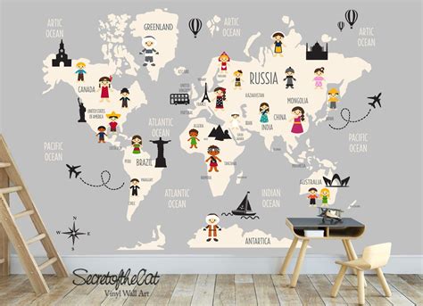 World Map Wall Sticker 的图像结果
