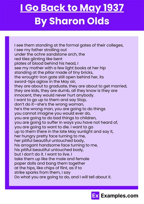 I Go Back to May 1937 Poem by Sharon Olds to Download