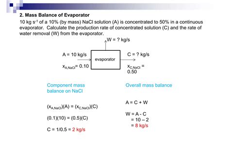 Mass Balance Equation