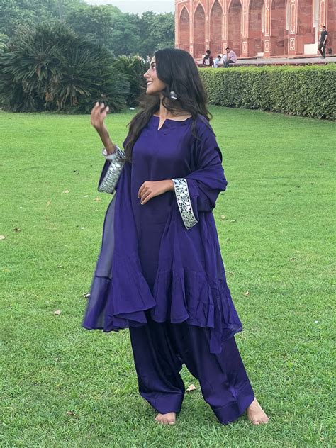 Bell Sleeves short top with mirror work salwar – HUMERA's Ensembles