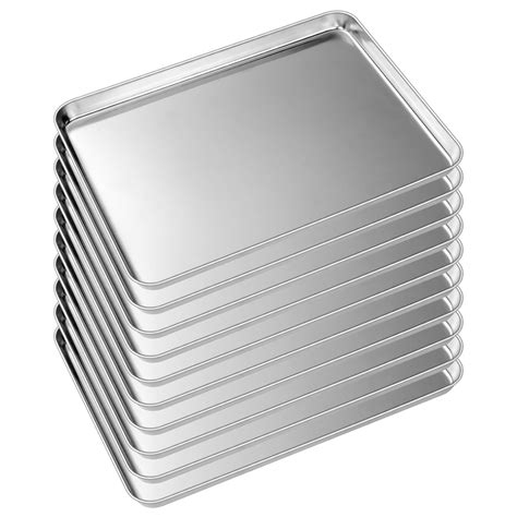 Snapklik.com : Baking Sheet Tray Set Of 10, Stainless Steel Baking Pan ...